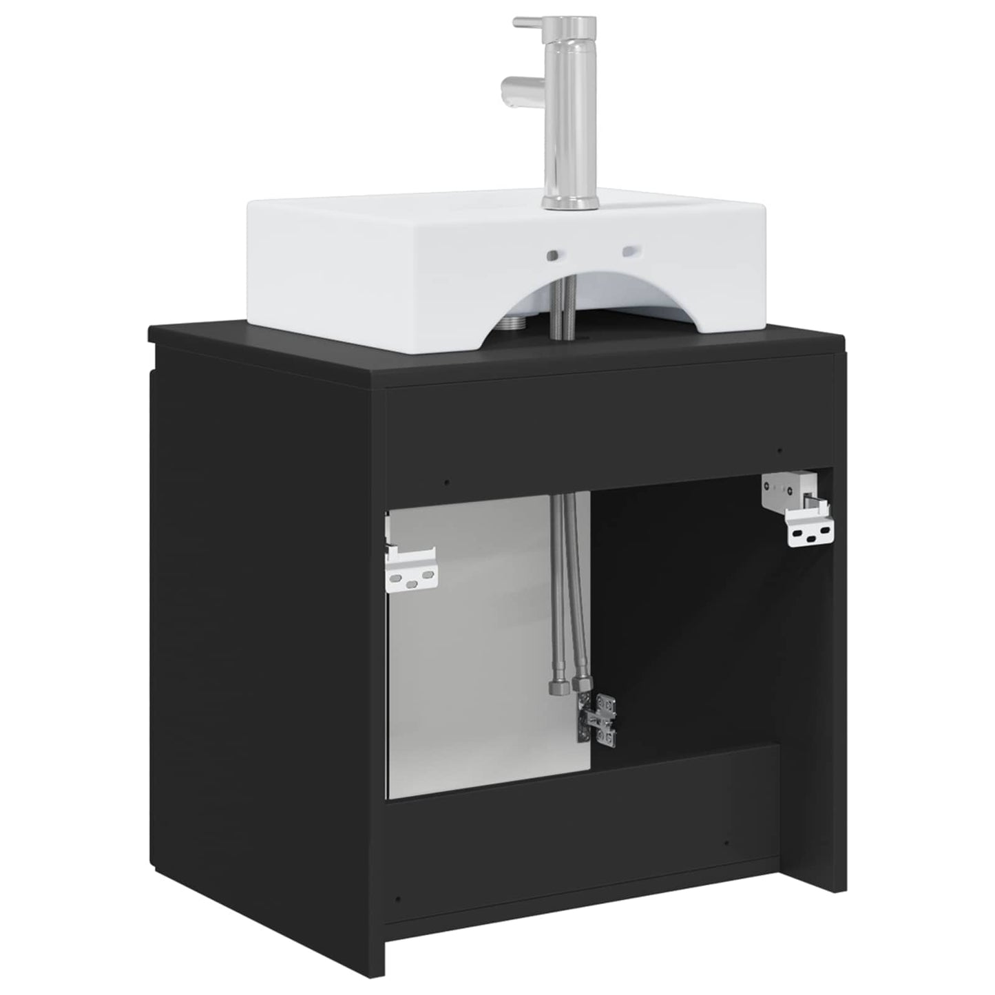 Wall-Mounted Sink Vanity Black 49.5 x 41 x 62.5 cm