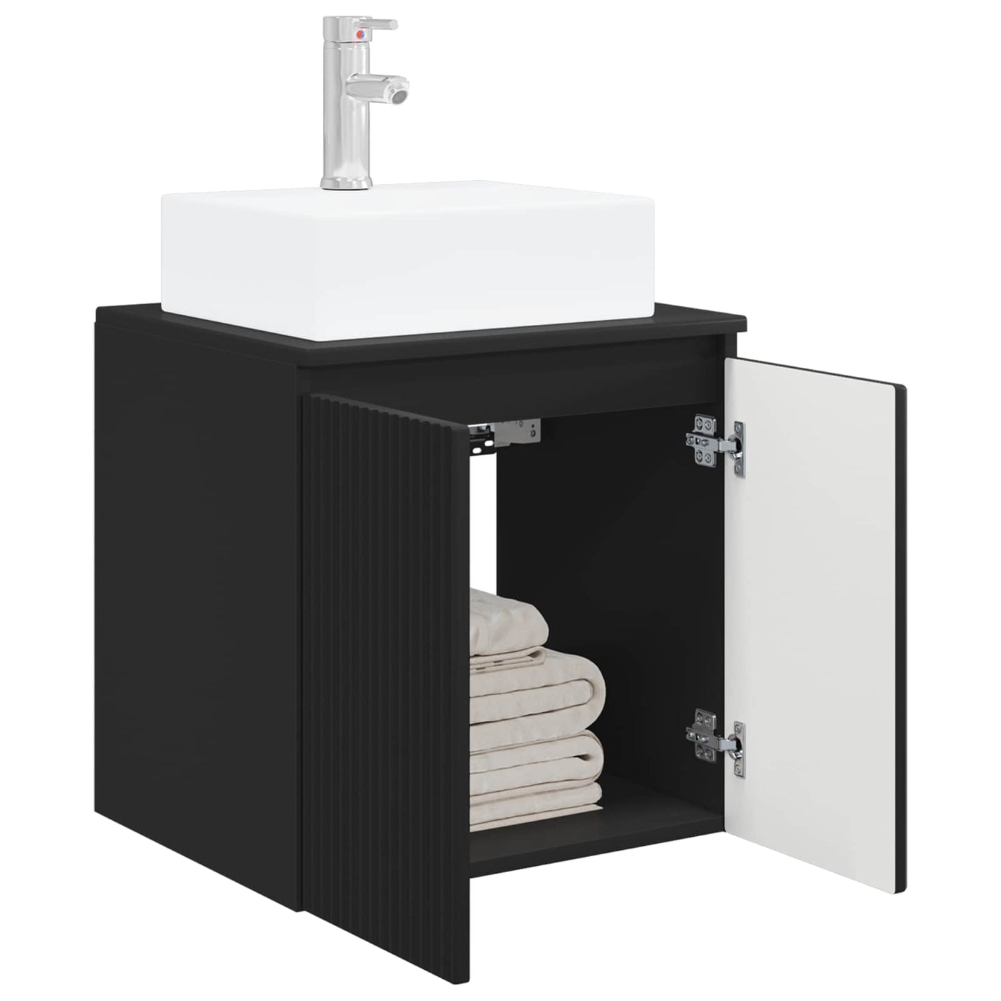 Wall-Mounted Sink Vanity Black 49.5 x 41 x 62.5 cm