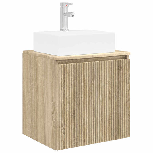 Wall-Mounted Sink Vanity Sonoma Oak 49.5 x 41 x 62.5 cm