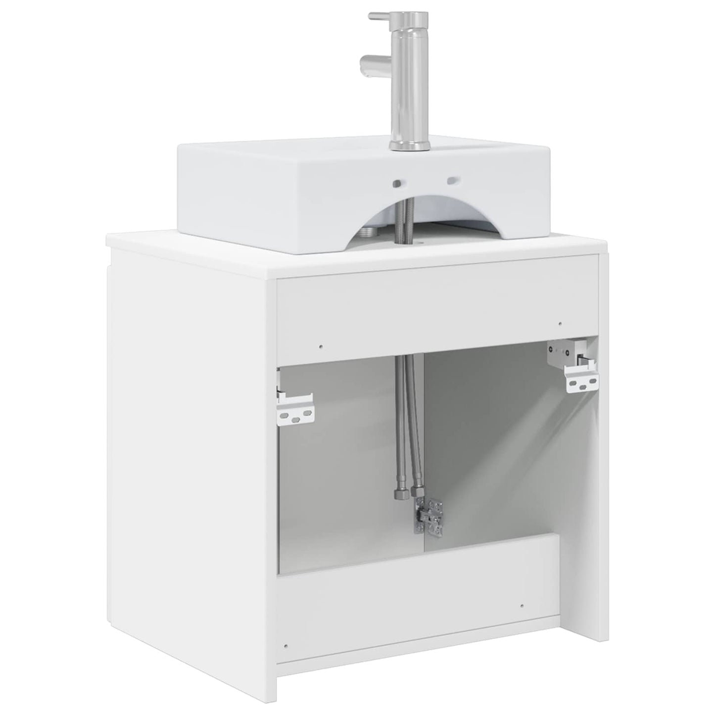 Wall-Mounted Sink Vanity High Gloss White 49.5 x 41 x 62.5 cm