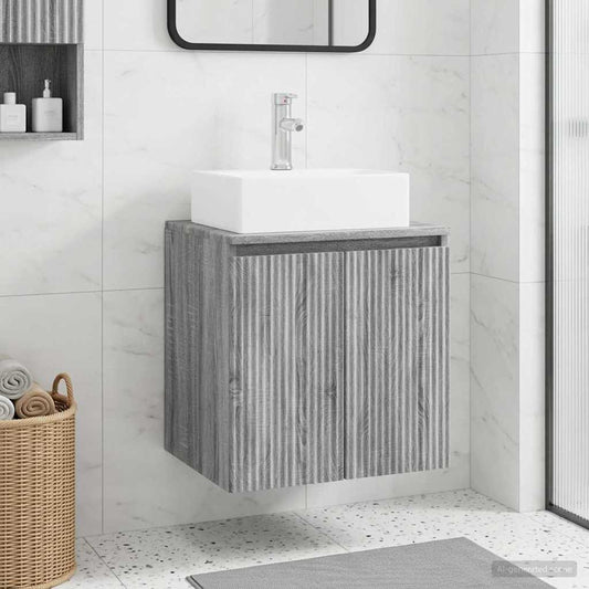 Wall-Mounted Sink Vanity Grey Sonoma 49.5 x 41 x 62.5 cm