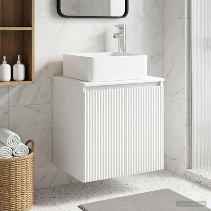 Wall-Mounted Sink Vanity White 53 x 35 x 63 cm Engineered Wood