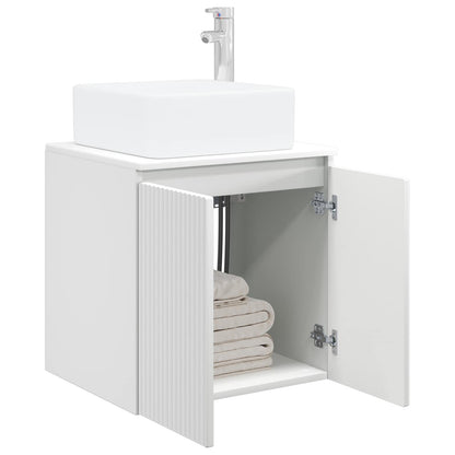 Wall-Mounted Sink Vanity White 53 x 35 x 63 cm Engineered Wood