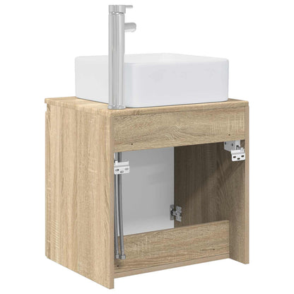 Wall-Mounted Sink Vanity Sonoma Oak 53 x 35 x 63 cm