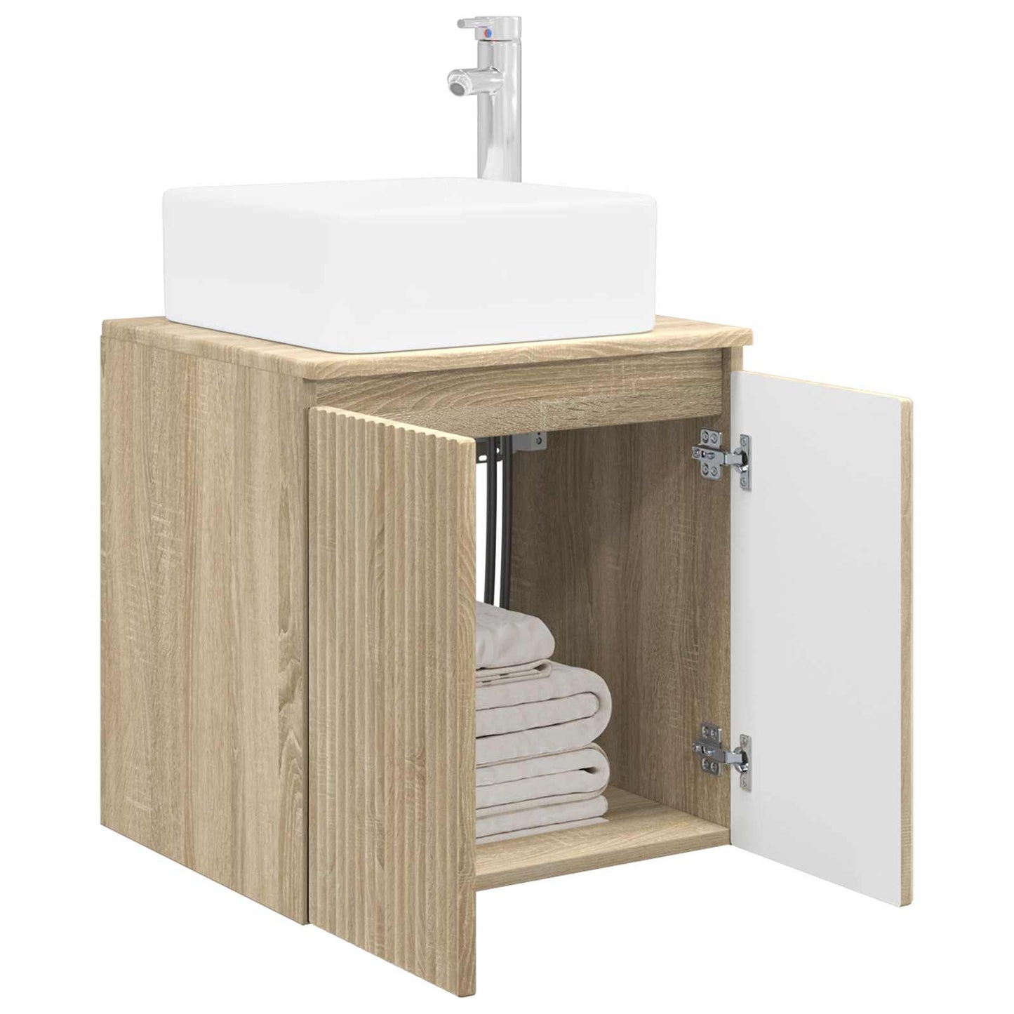 Wall-Mounted Sink Vanity Sonoma Oak 53 x 35 x 63 cm