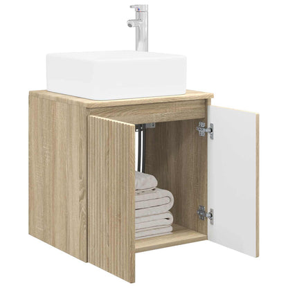 Wall-Mounted Sink Vanity Sonoma Oak 53 x 35 x 63 cm