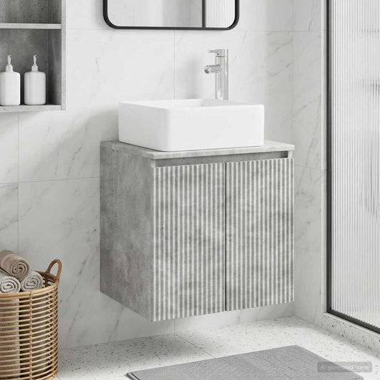 Wall-Mounted Sink Vanity Concrete Grey 53 x 35 x 63 cm