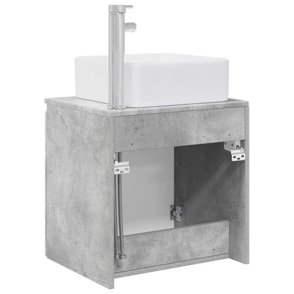 Wall-Mounted Sink Vanity Concrete Grey 53 x 35 x 63 cm