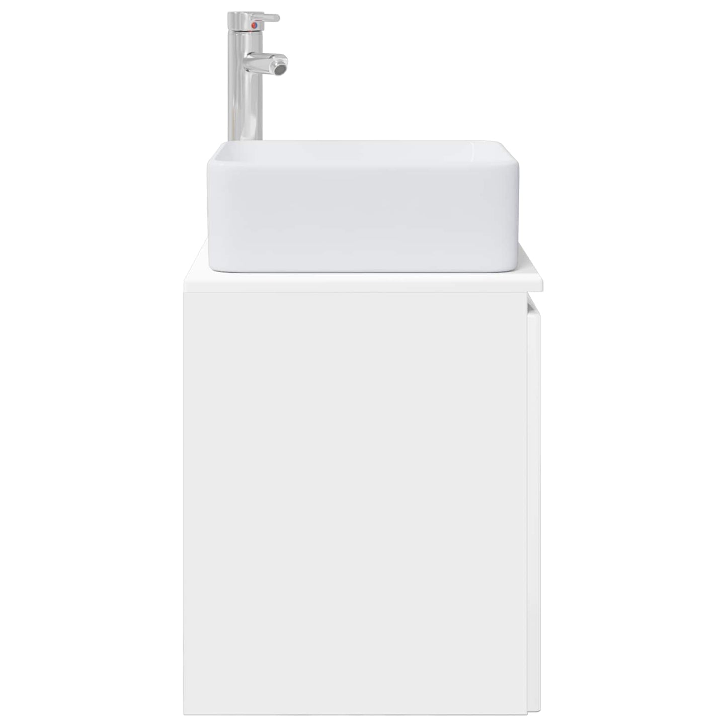 Wall-Mounted Sink Vanity High Gloss White 53 x 35 x 63 cm