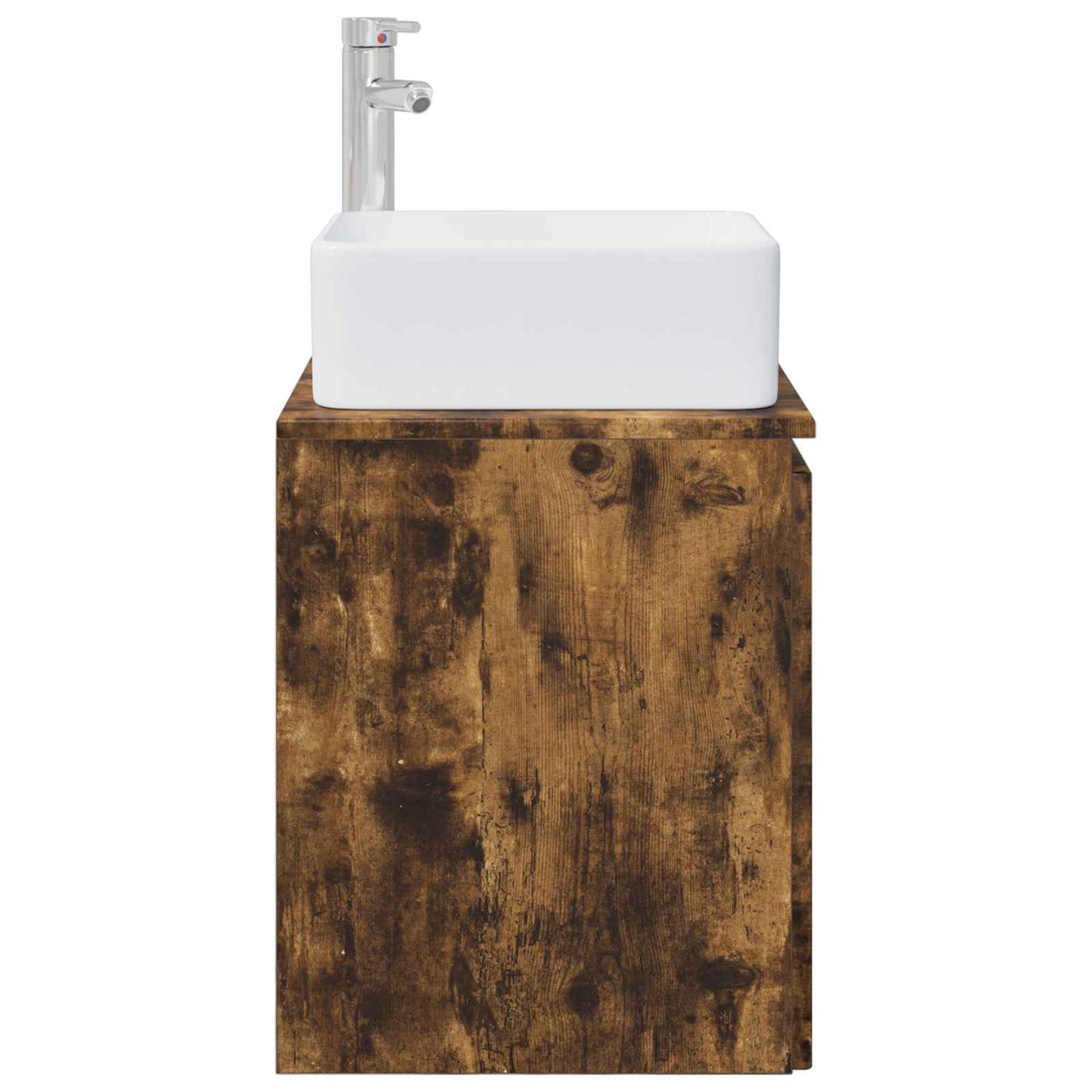 Wall-Mounted Sink Vanity Smoked Oak 53 x 35 x 63 cm