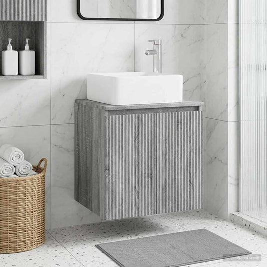 Wall-Mounted Sink Vanity Grey Sonoma 53 x 35 x 63 cm