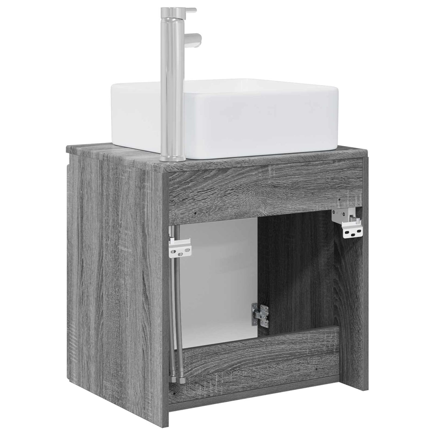 Wall-Mounted Sink Vanity Grey Sonoma 53 x 35 x 63 cm