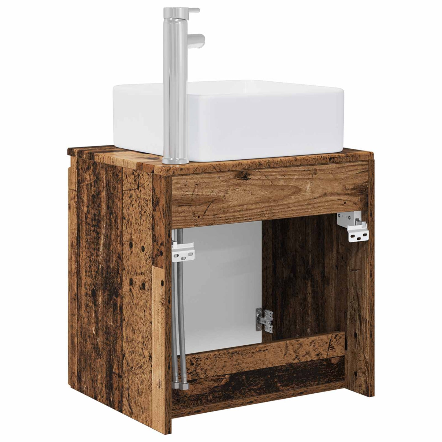 Wall-Mounted Sink Vanity Old Wood 53 x 35 x 63 cm
