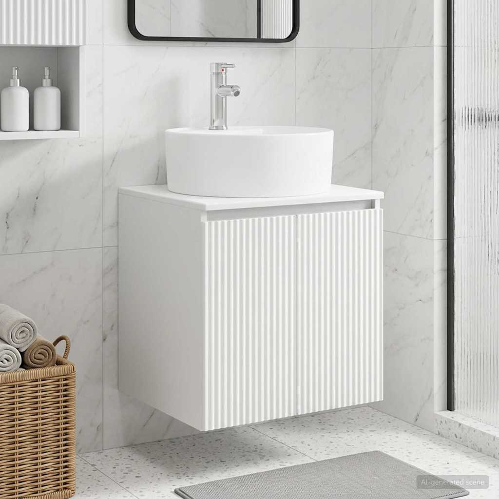 Wall-Mounted Sink Vanity White 49.5 x 44.5 x 65 cm