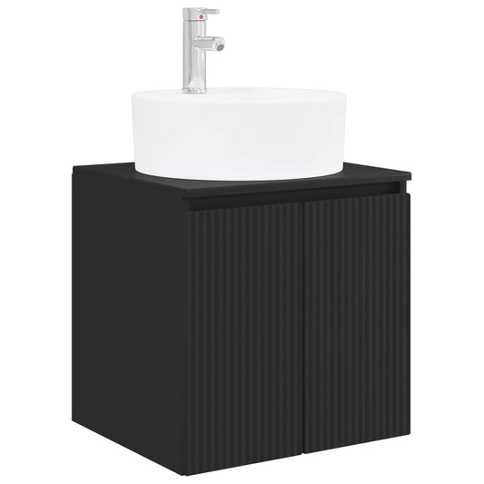 Wall-Mounted Sink Vanity Black 49.5 x 44.5 x 65 cm