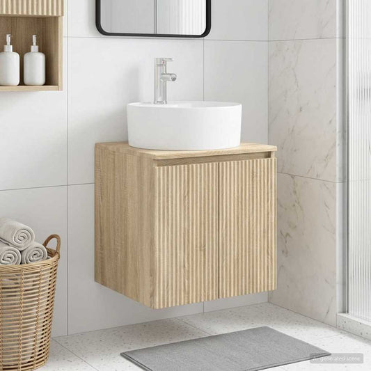 Wall-Mounted Sink Vanity Sonoma Oak 49.5 x 44.5 x 65 cm