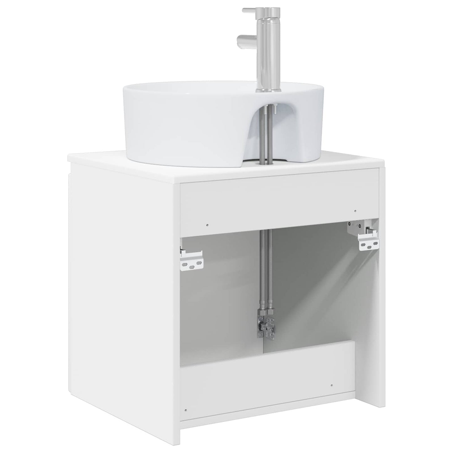 Wall-Mounted Sink Vanity High Gloss White 49.5 x 44.5 x 65 cm