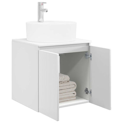 Wall-Mounted Sink Vanity High Gloss White 49.5 x 44.5 x 65 cm