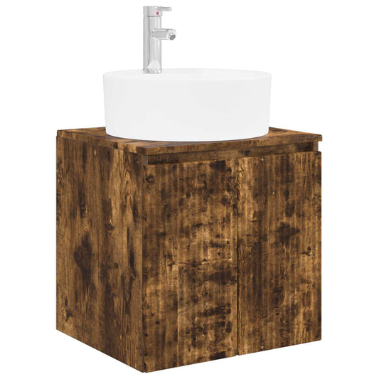 Wall-Mounted Sink Vanity Smoked Oak 49.5 x 44.5 x 65 cm