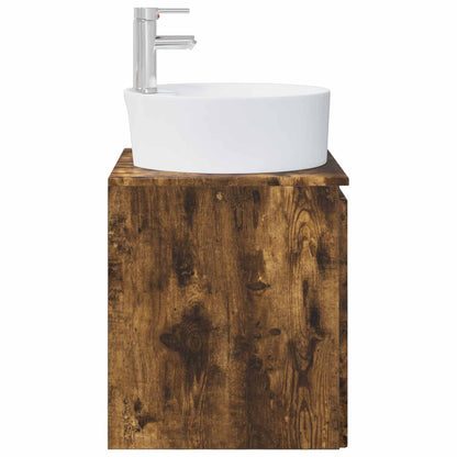 Wall-Mounted Sink Vanity Smoked Oak 49.5 x 44.5 x 65 cm