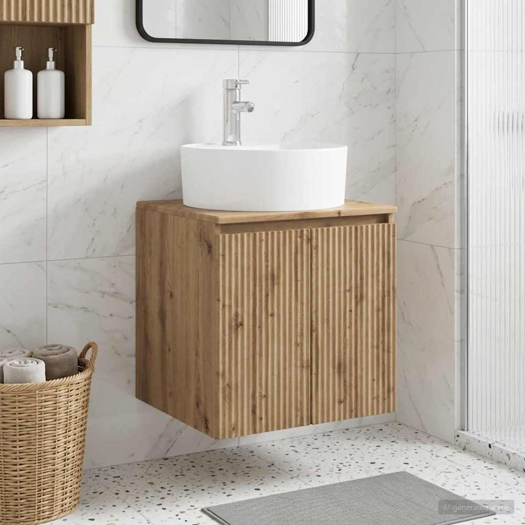 Wall-Mounted Sink Vanity Artisan Oak 49.5 x 44.5 x 65 cm