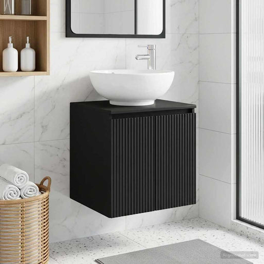 Wall-Mounted Sink Vanity Black 49.5 x 44.5 x 65 cm