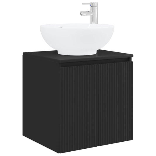 Wall-Mounted Sink Vanity Black 49.5 x 44.5 x 65 cm