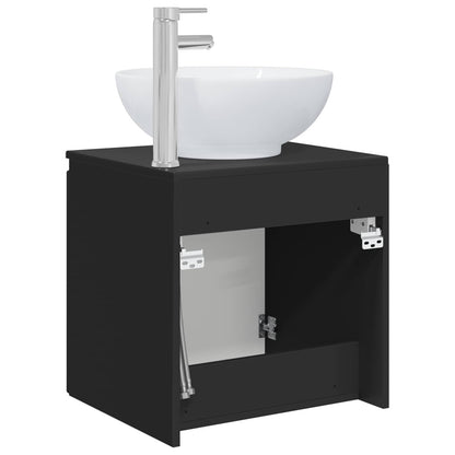 Wall-Mounted Sink Vanity Black 49.5 x 44.5 x 65 cm