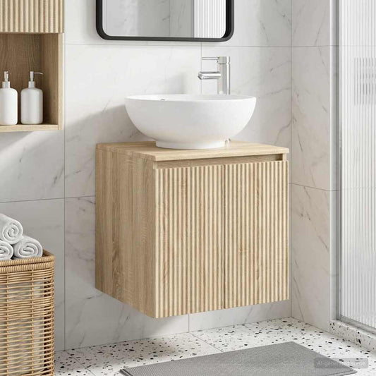 Wall-Mounted Sink Vanity Sonoma Oak 49.5 x 44.5 x 65 cm