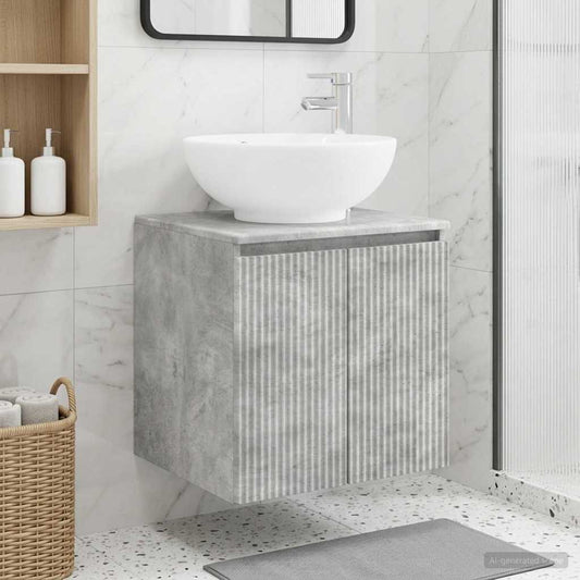 Wall-Mounted Sink Vanity Concrete Grey 49.5 x 44.5 x 65 cm