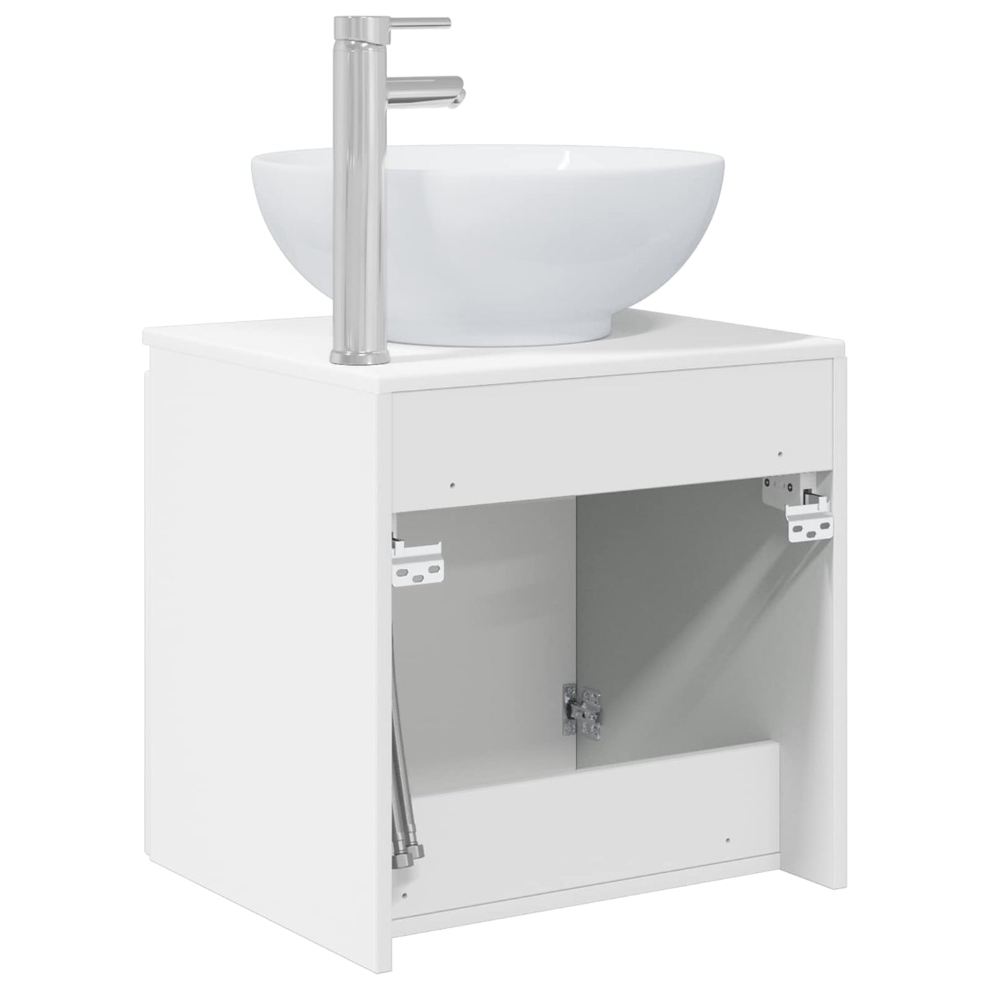 Wall-Mounted Sink Vanity High Gloss White 49.5 x 44.5 x 65 cm