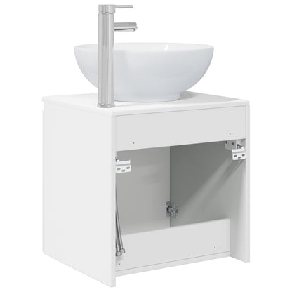 Wall-Mounted Sink Vanity High Gloss White 49.5 x 44.5 x 65 cm
