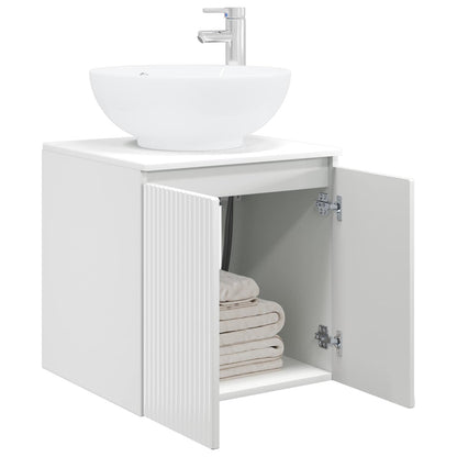 Wall-Mounted Sink Vanity High Gloss White 49.5 x 44.5 x 65 cm