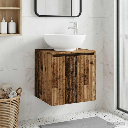 Wall-Mounted Sink Vanity Old Wood 49.5 x 44.5 x 65 cm
