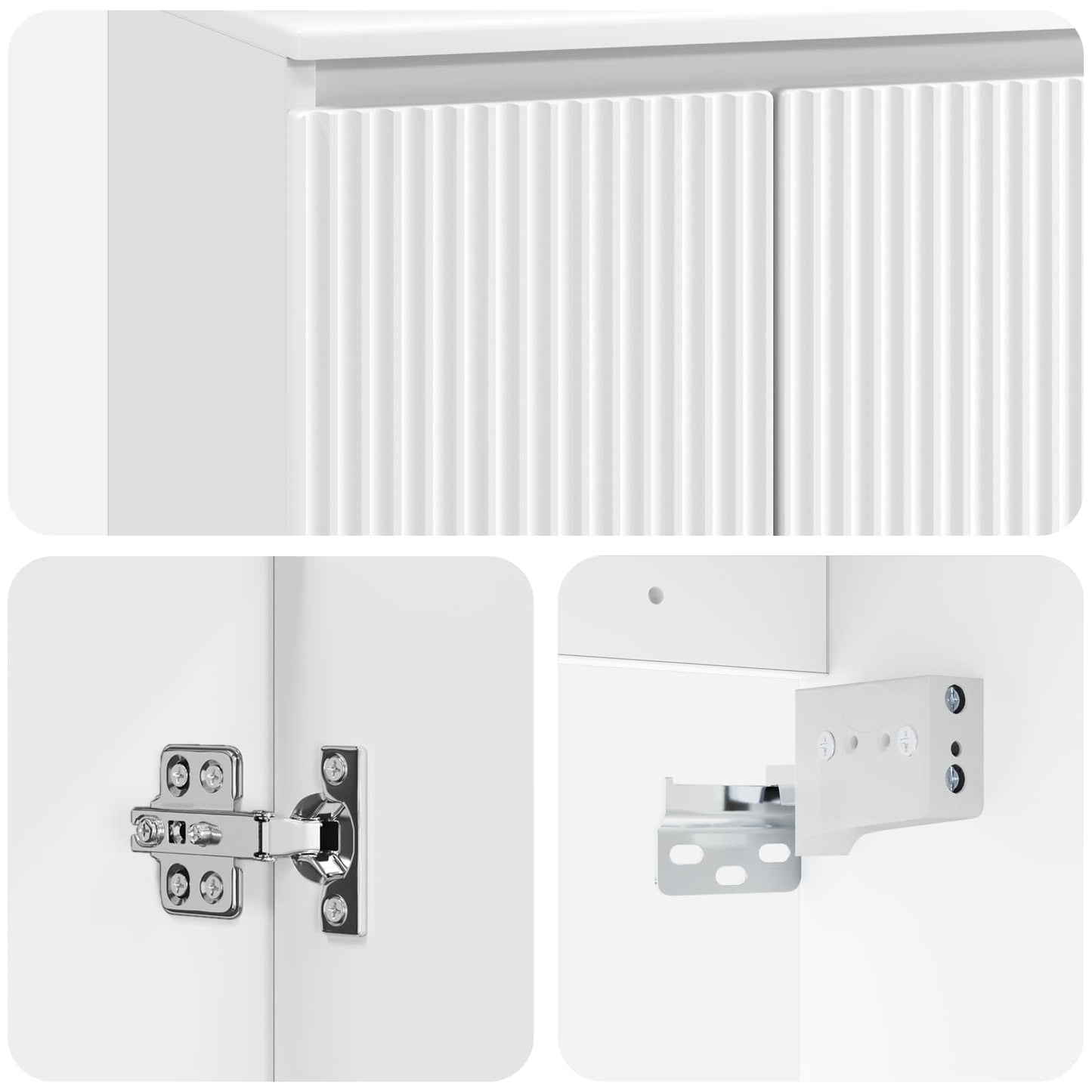 Wall-Mounted Sink Vanity White 49.5 x 44.5 x 66 cm