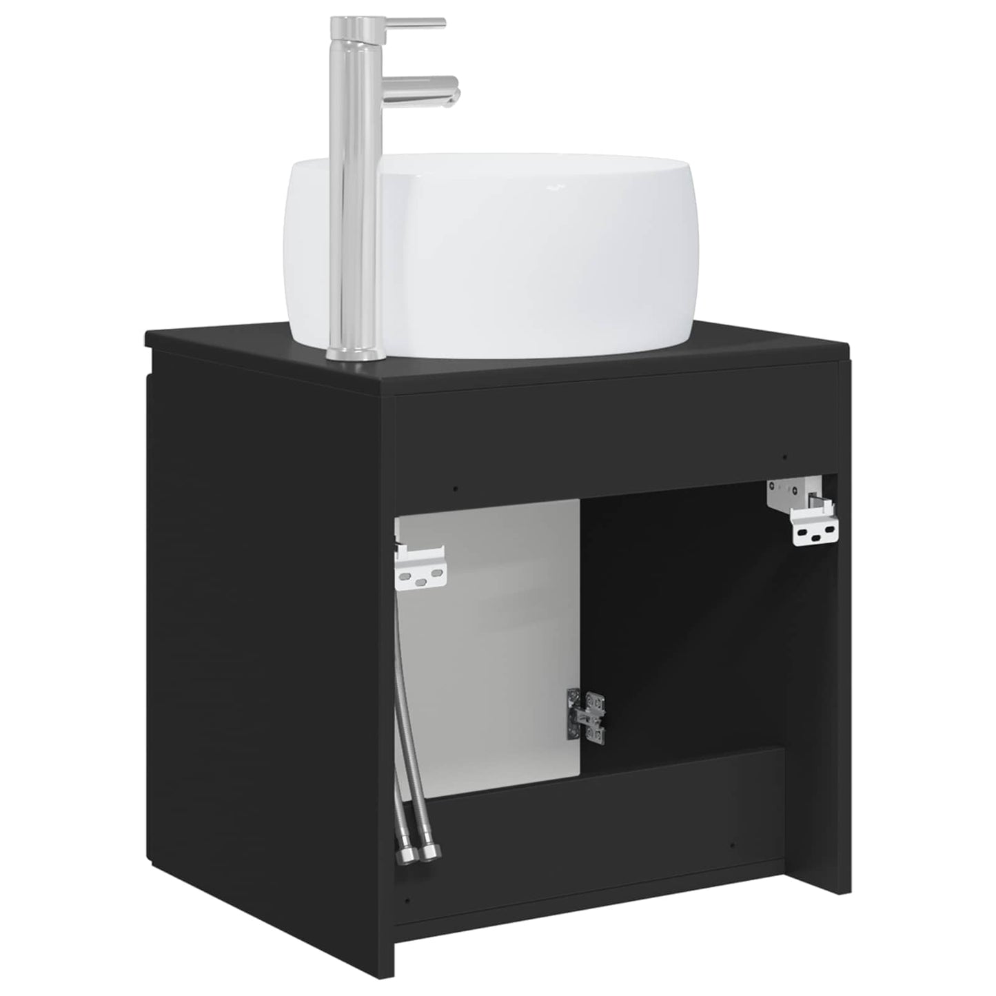 Wall-Mounted Sink Vanity Black 49.5 x 44.5 x 66 cm