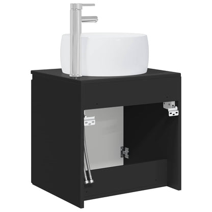 Wall-Mounted Sink Vanity Black 49.5 x 44.5 x 66 cm