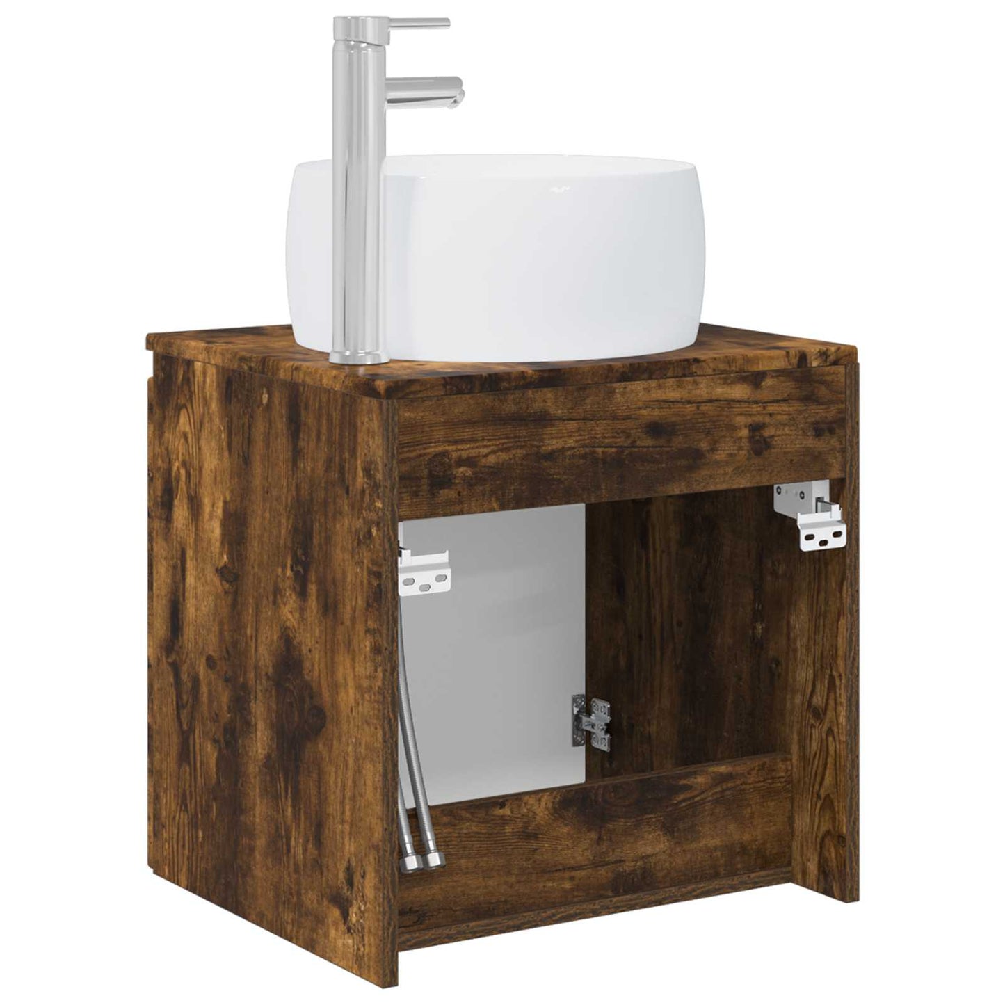 Wall-Mounted Sink Vanity Smoked Oak 49.5 x 44.5 x 66 cm