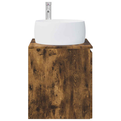 Wall-Mounted Sink Vanity Smoked Oak 49.5 x 44.5 x 66 cm