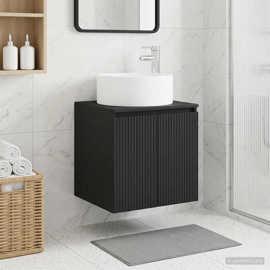 Wall-mounted Sink Vanity Black 49.5 x 44.5 x 65.5 cm