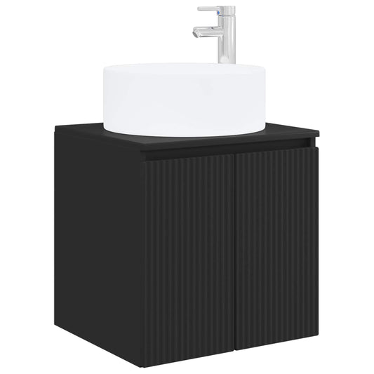Wall-mounted Sink Vanity Black 49.5 x 44.5 x 65.5 cm