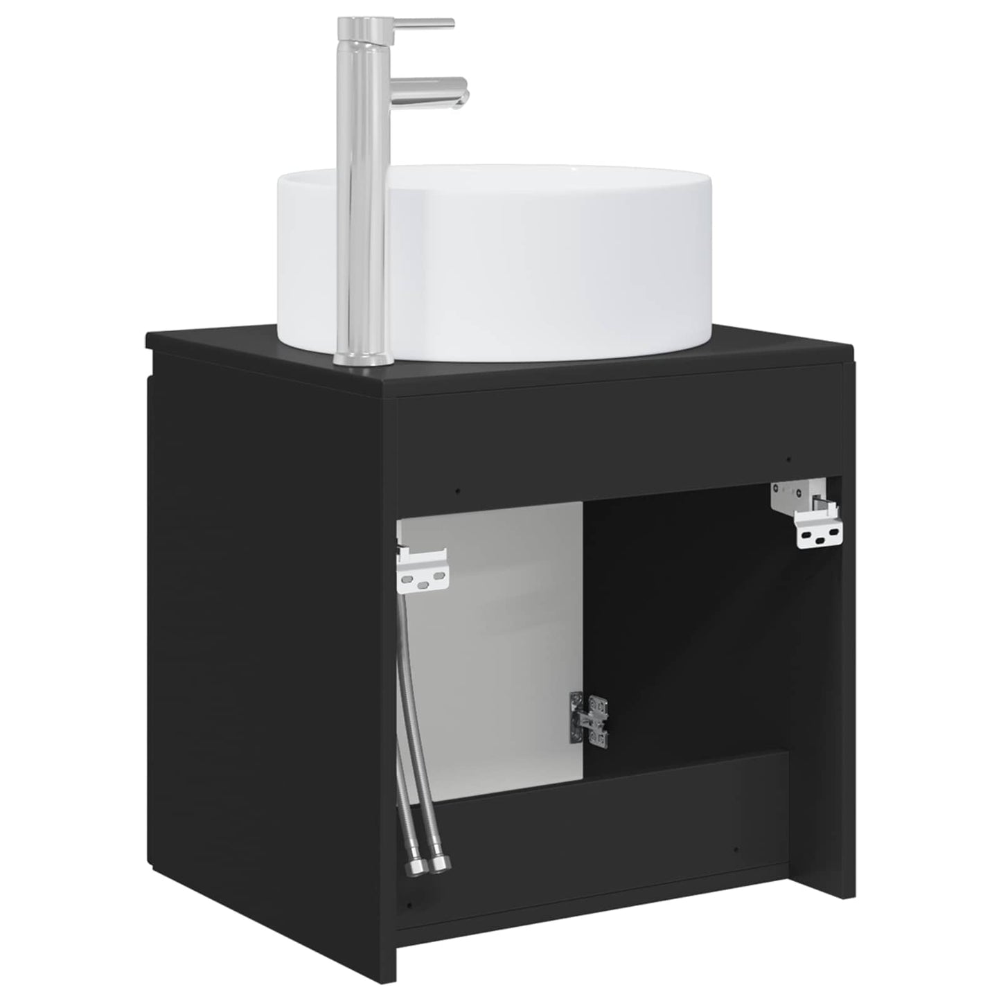 Wall-mounted Sink Vanity Black 49.5 x 44.5 x 65.5 cm