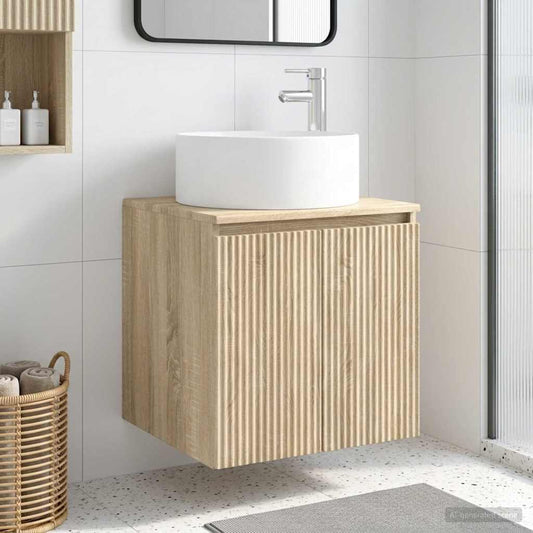 Wall-mounted Sink Vanity Sonoma Oak 49.5 x 44.5 x 65.5 cm
