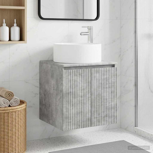 Wall-mounted Sink Vanity Concrete Grey 49.5 x 44.5 x 65.5 cm