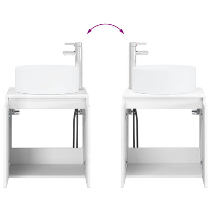 Wall-mounted Sink Vanity High Gloss White 49.5 x 44.5 x 65.5 cm