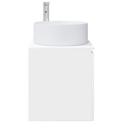 Wall-mounted Sink Vanity High Gloss White 49.5 x 44.5 x 65.5 cm