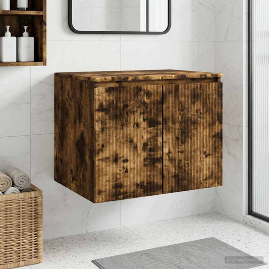 Wall-mounted Bathroom Cabinet Smoked Oak 62.5 x 44.5 x 50 cm