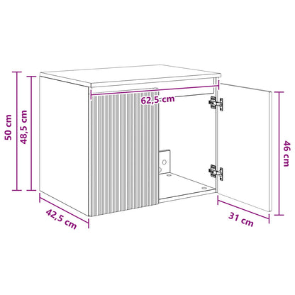 Wall-mounted Bathroom Cabinet Smoked Oak 62.5 x 44.5 x 50 cm