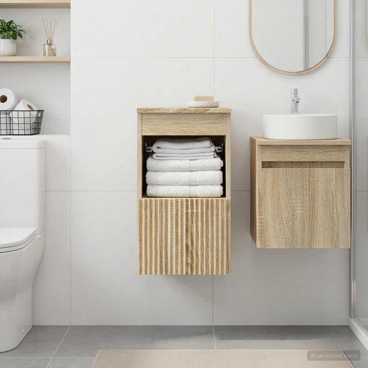 Bathroom Cabinet Sonoma Oak 30 x 35 x 50 cm Engineered Wood