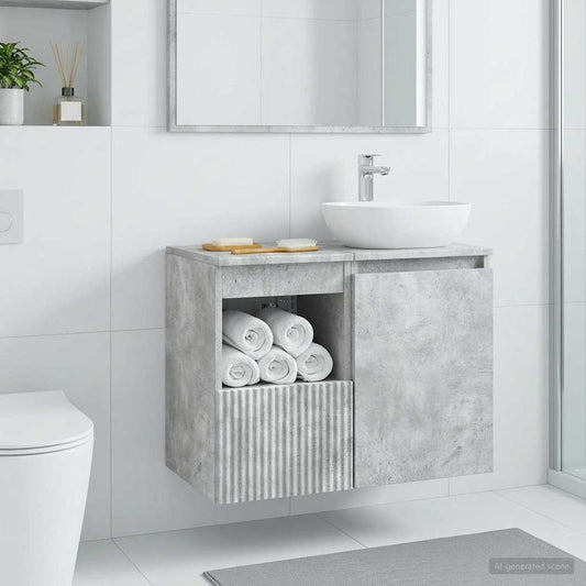 Bathroom Cabinet Concrete Grey 30 x 35 x 50 cm Engineered Wood